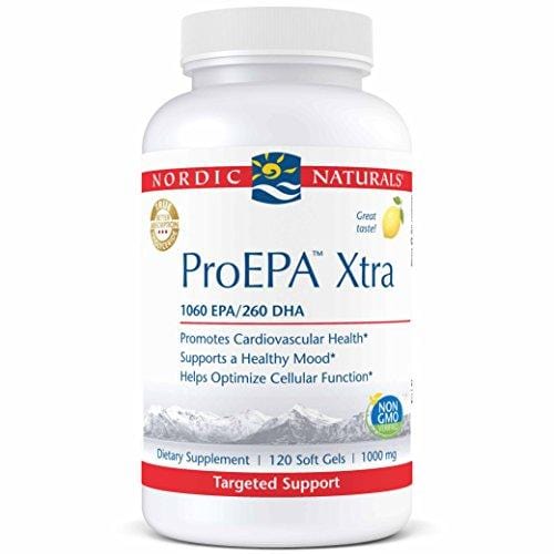Nordic Naturals ProEPA Xtra- Fish Oil, 1060 mg EPA, 260 mg DHA, Targeted Support for Cardiovascular Health, a Healthy Mood, and Optimal Cellular Function, Lemon Flavored, 120 Soft Gels