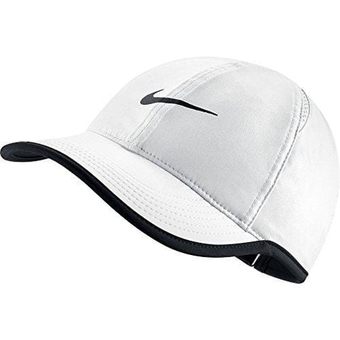 NIKE Women's AeroBill Featherlight Tennis Cap, White/Black/Black, One Size