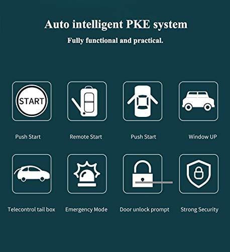 3T6B Updated Version Passive Keyless Entry Immobilizer System PKE Engine Starter Auto Central Lock Push Button Vehicles Start/Stop Kit Safe Lock with 2 Smart Key