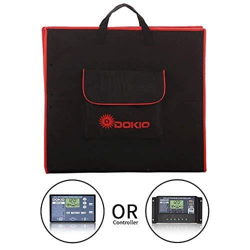 DOKIO 100 Watts 12 Volts Monocrystalline Foldable Solar Panel with Charge Controller
