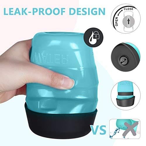 lesotc Pet Water Bottle for Dogs, Dog Water Bottle Foldable, Dog Travel Water Bottle, Dog Water Dispenser, Lightweight & Convenient for Travel BPA Free 18 OZ. (Blue)