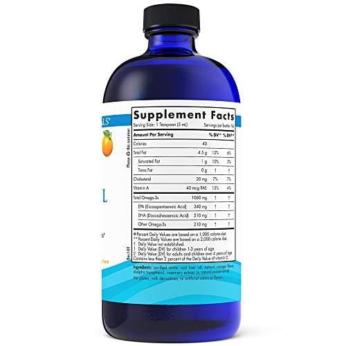 Nordic Naturals Arctic CLO - Cod Liver Oil Promotes Heart and Brain Health, Supports Immune and Nervous Systems, Orange, 16 Ounces