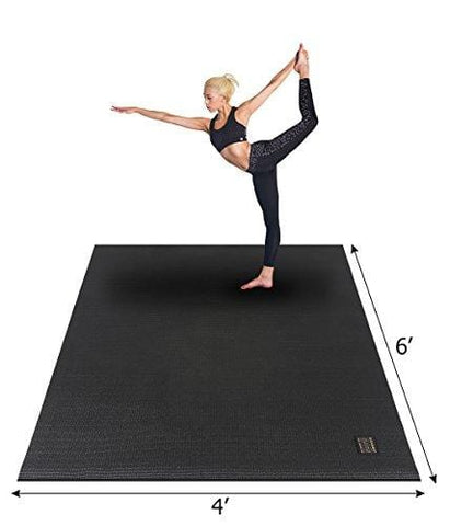 Gxmmat Large Yoga Mat 72"x 48"(6'x4') x 7mm for Pilates Stretching Home Gym Workout, Extra Thick Non Slip Anti-Tear Exercise Mat