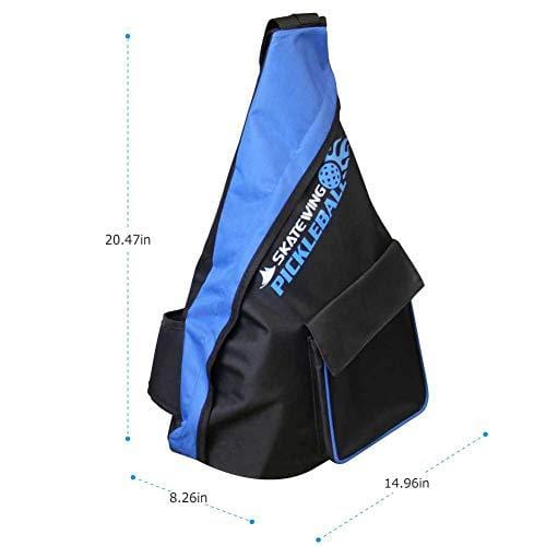 SKATEWING Professional Sports Pickleball Paddle Sling Carry Bag-Official Pack of China Shenzhen Pickleball Association (Blue)