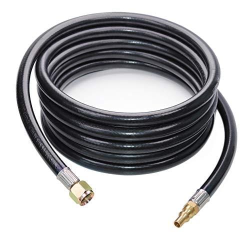 DOZYANT 12 FT RV Propane Quick Connect Hose for RV to Grill, BBQ Quick Release LP Gas Line for Camp Chef Stove, Pit Boss Burner - 3/8 Female Flare Fitting x 1/4 Full Flow Male Plug