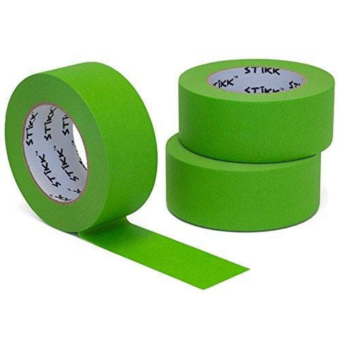 3pk 2" x 60yd STIKK Green Painters Tape 14 Day Easy Removal Trim Edge Finishing Masking Tape (1.88 in 48MM) [product _type] STIKK - Ultra Pickleball - The Pickleball Paddle MegaStore