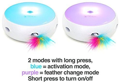 PetFusion AMBUSH INTERACTIVE Cat Toy with electronic rotating feather. (Smart modes, nighttime light, batteries included)