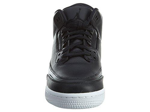 Nike Air Jordan 3 Retro Bg Boys Basketball Shoes (6.5Y, Black/Black/White)