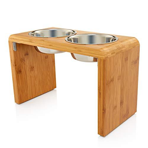 Pawfect Pets Large Elevated Dog Pet Feeder- Large Raised Dog Bowl Stand- Includes 4 Stainless Steel Bowls (12 inch)