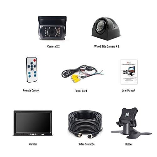 eRapta Backup Camera 2.0 with Split Screen Monitor for Bus/Truck/Trailer/Box/RV/Trailer/Tractor/ 5th Wheel When Reversing Parking Backing Car Dash Security Sensor Camera ER0202