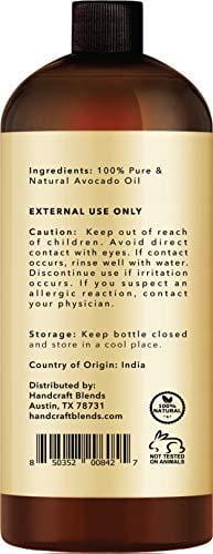 100% Pure Avocado Oil - HUGE 16 OZ - All Natural Premium Quality - Cold Pressed Carrier Oil for Aromatherapy, Massage & Moisturizing Skin - HEXANE FREE