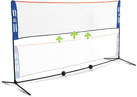 HIT MIT Adjustable Height Portable Badminton Net Set - Competition Multi Sport Indoor or Outdoor Net for Playing Pickleball, Kids Volleyball, Soccer Tennis, Lawn Tennis - Easy and Fast Assembly