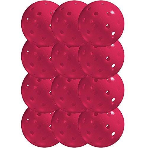 Franklin Sports X-40 Pickleballs - Outdoor Pickleballs - 12 Pack Bulk - USAPA Approved - Pink