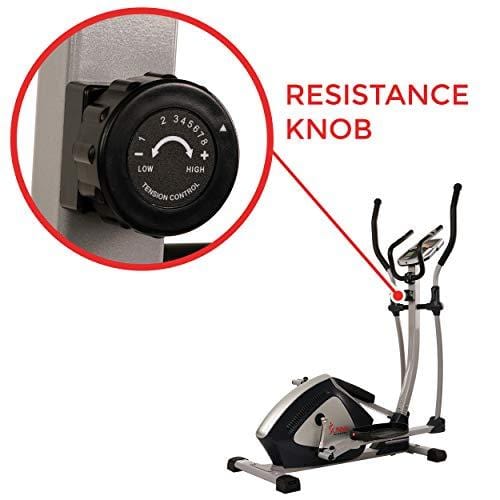 Sunny Health & Fitness Magnetic Elliptical Trainer Elliptical Machine w/  LCD Monitor and Heart Rate Monitoring - Endurance Zone - SF-E3804