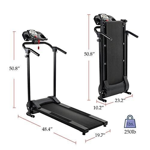 ZELUS Folding Treadmill Electric Motorized Running Machine with Downloadable Sports App Control Walking & Running OR Treadmill Mat, Cup Holder, MP3 Player & Wheels Easy (Treadmill with APP Control)
