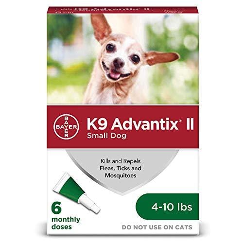 Flea and tick prevention for dogs, dog flea and tick treatment, 6 doses for dogs 4-10 lbs, K9 Advantix II