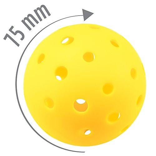 Crown Sporting Goods Pickleball Balls, Standard Size (40 Hole Pattern) - Outdoor Game, Practice, Training Polymer Balls, Goldenrod Yellow (3-Pack)