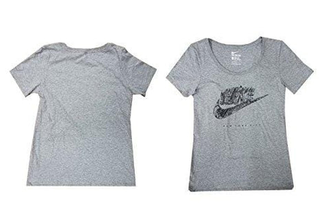 NIKE Women's City Print T-Shirt 799776-064 (Heather Grey/Black, Small)