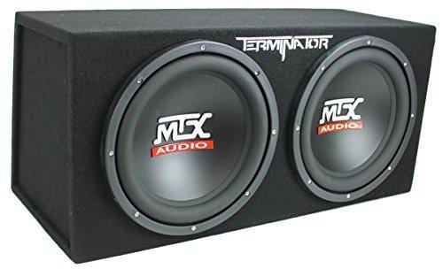 MTX TNE212D 12" 1200W Dual Loaded Car Subwoofers + Box + Planet 1500W Amp + Kit