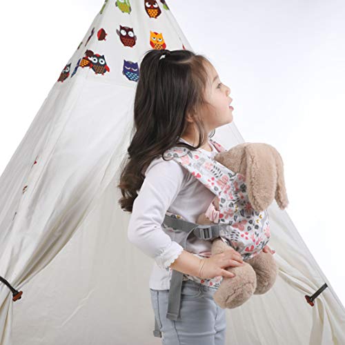 GAGAKU Baby Doll Carrier Front and Back Stuffed Animal Carriers for Little Girls - Pink