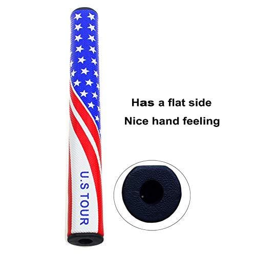 Kofull Golf Putter Grips PU Comfortable Standard Slim 2.0/Midsize 3.0 for Choice American Flag Putter Grip Non-Slip Lightweight Golf Grip (Slim 2.0)