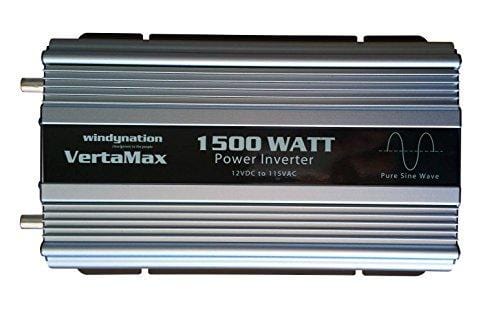 VertaMax Pure SINE Wave 1500 Watt (3000W Surge) 12V Power Inverter DC to AC Power (Cables + Remote Control Switch + ANL Fuse) - Solar, RV