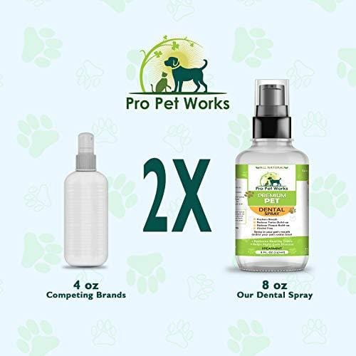 Premium Pet Dental Spray & Water Additive for Dogs Cats and Small Animals [8 OZ]-Dog Dental Care for Bad Pet Breath-Oral Mouth Care Fights Tartar, Plaque, Gum Disease-Dog Toothpaste Deodorizer Chews