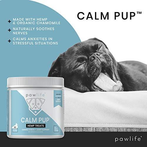 pawlife Calming Treats for Dogs Plus Glucosamine - Hemp Oil Infused Soft Chews for Dog Anxiety Support- 120 Dog Calming Treats (Duck)