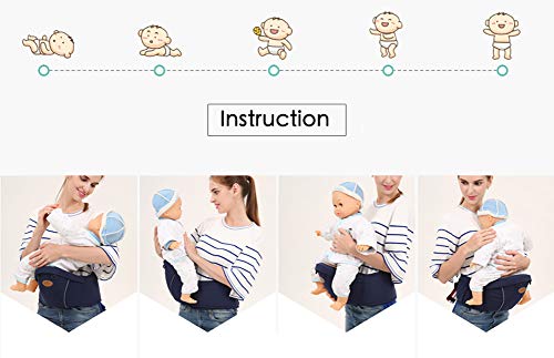 Baby Hip Seat Carrier Baby Waist Stool for Child Infant Toddler with Adjustable Strap Buckle Pocket Soft Inner Huge Storage (Pink)