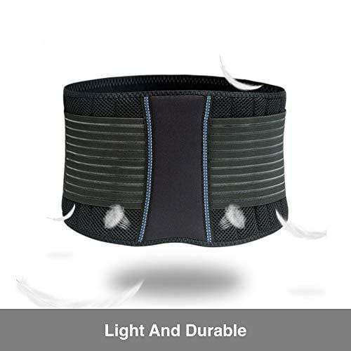BraceUP Stabilizing Lumbar Lower Back Brace Support Belt Dual Adjustable Straps Breathable Mesh Panels (S/M)