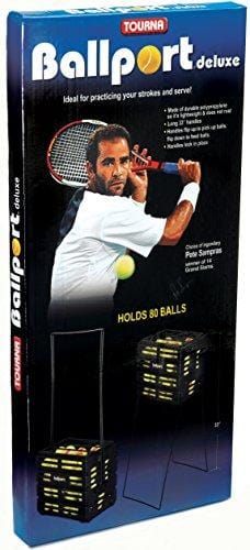 Tourna Ballport Deluxe Tennis Ball Hopper with Wheels - Holds 80 Balls - Ultra Pickleball