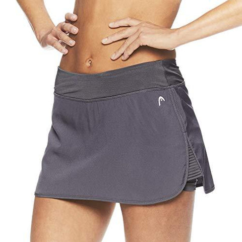 HEAD Women's Athletic Tennis Skort - Performance Training & Running Skirt - Medium Grey Spike Skort, Small