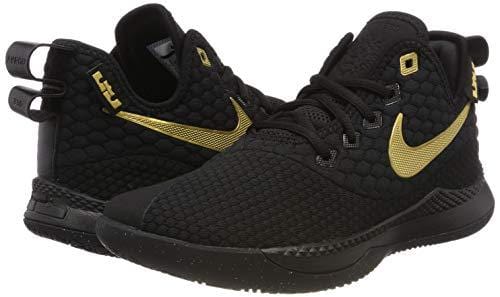 Nike Men's Lebron Witness III Basketball Shoes Black/Metallic Gold, Size 12