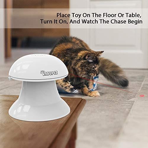 DADYPET Cat Laser Toy, 2 in 1 Automatic Non-Handheld Cat Chaser Toy and Interactive Feather Toy, Auto Rotating Light Cat Chaser Toy for Cats and Dogs