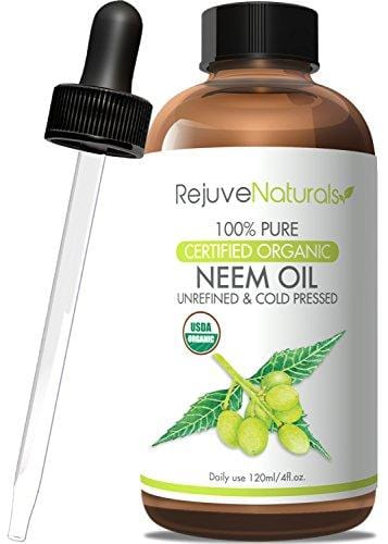 Organic Neem Oil (4oz) USDA Certified Organic Neem Oil, 100% Pure, Cold Pressed. For Hair & Skin - Nail Fungus Treatment, Psoriasis Treatment Oil - Flea & Tick Prevention for Dogs & Cats