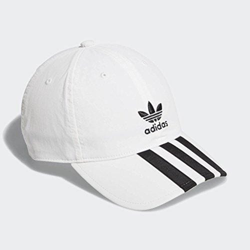 adidas Men's Originals Relaxed Applique Strapback Cap, white/black, One Size [product _type] adidas Originals - Ultra Pickleball - The Pickleball Paddle MegaStore