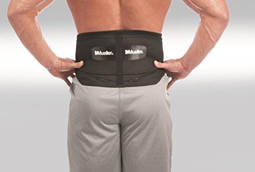 Mueller 255 Lumbar Support Back Brace with Removable Pad, Black, Regular(Package May Vary)