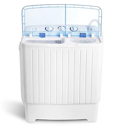 SUPER DEAL 5th Generation Mini Compact Twin Tub Washing Machine 17.6lbs Washer and Spinner 2IN1 Ideal for Dorms, Apartments, RV, Camping
