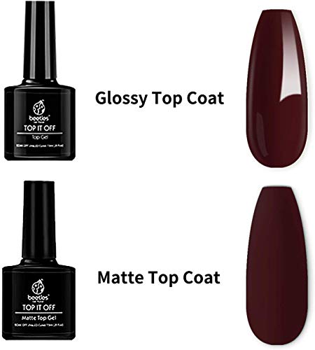 Beetles 23 Pcs Gel Nail Polish Kit - Soak Off LED Lamp Gel Polish Set Black White Glitter Nail Gel Polish with No Wipe Base and Top Coat for Nail Art Salon Starter Manicure New Year Holiday Gifts Box