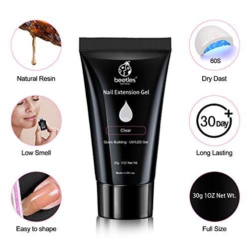 Beetles Poly Gel Kit for Nail, Builder Gel for Quick Nail Extension Starter Kit and Professional Nail Technician, All-in-One French Manicure Kit for Nail Enhancement