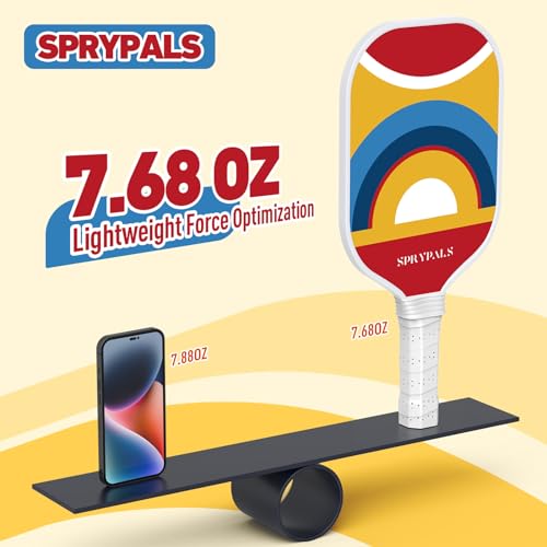 Pickleball Paddles Set of 2, Fiberglass Surface Pickleball Paddle Set with 4 Balls, 1 Carry Bag, 2 Cooling Towels Racket with Ergonomic Cushion Grip for Beginner & Intermediate Gift for Women Men