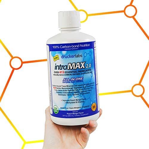 DRUCKER LABS - IntraMAX 2.0 - Organic Liquid Trace Minerals, Multivitamin and Multi-Nutritional Dietary Supplement (32 Ounces / 946 Milliliters, Peach Mango Flavor)