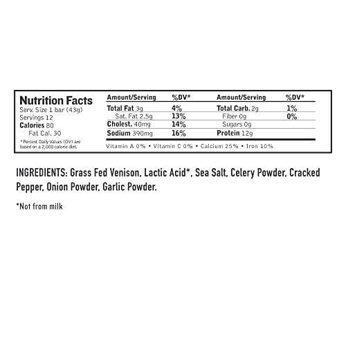 EPIC Venison Sea Salt Pepper Bar 12 Ct Box of 1.5 oz Bars
