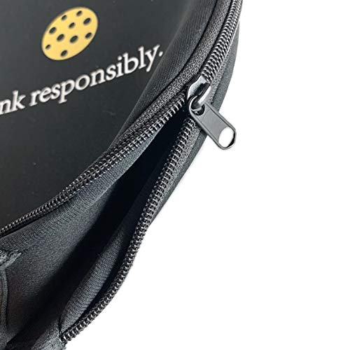 Dink Responsibly Pickleball Paddle Cover - Black Neoprene