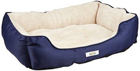 ASPCA Microtech Dog Bed Cuddler, 28 by 20 by 8-Inch, Blue
