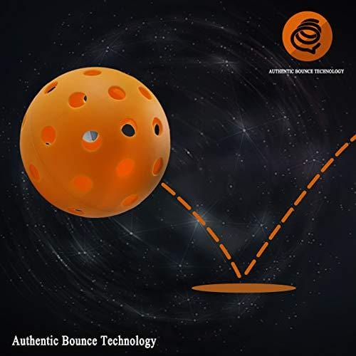 SHOWPIN Pickleball Balls Outdoor Pickleball Balls with 40 Holes, Orange (Outdoor 6 Pack)