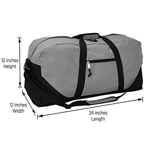 DALIX 25" Big Adventure Large Gym Sports Duffle Bag in Gray