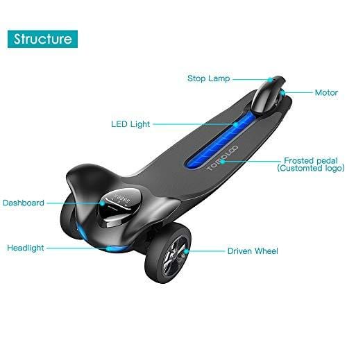 TOMOLOO Electric Skateboard and Three Wheels Electric Skateboard for MAX 265 lbs and Smart Electric Scooter Motorized Longboard with UL2272 Certified for Adults and Children