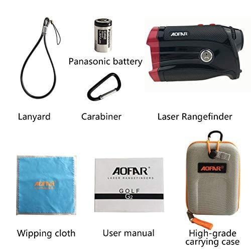 AOFAR G2 Golf Rangefinder with Slope 600 Yards Laser Range Finder 6X 25mm Waterproof, Pulse Vibration, Carrying Case, Free Battery, Gift Packaging