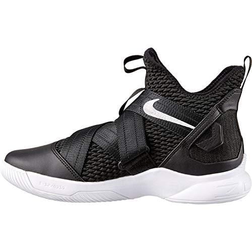 Nike Mens Lebron Soldier XII Basketball Shoe (11 M US, Black/Metallic Silver/White)